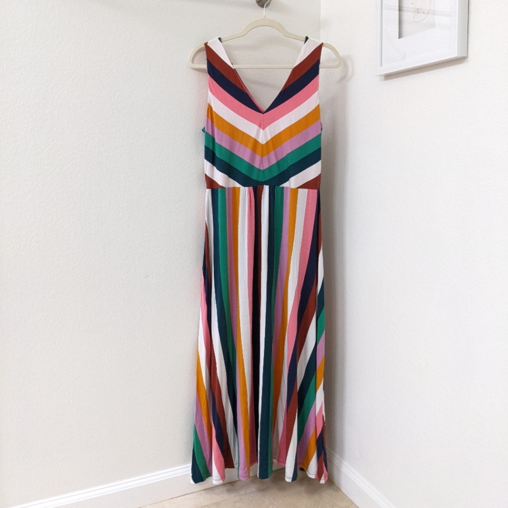 Boden Octavia Midi Dress Multi-Stripe